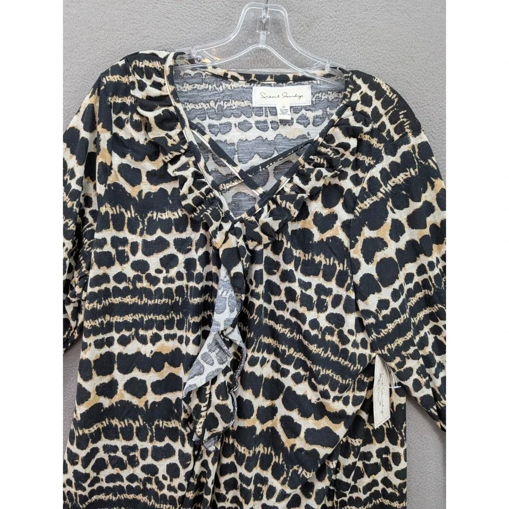 French Laundry Top Women's Size 3X Ruffle Front Bell Sleeve Vacation Boho NWT